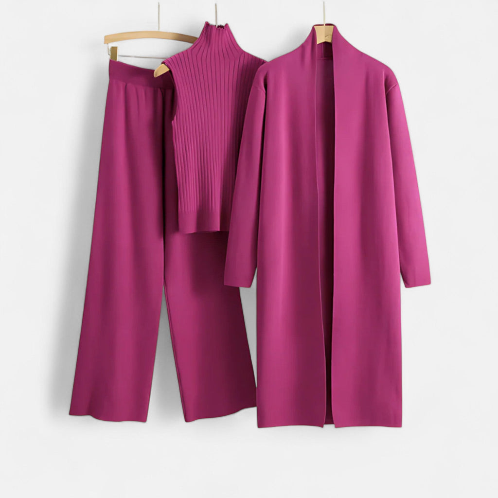 Sauvoire | Ensemble Tricot Trois Pièces Femme – Élégance Douce