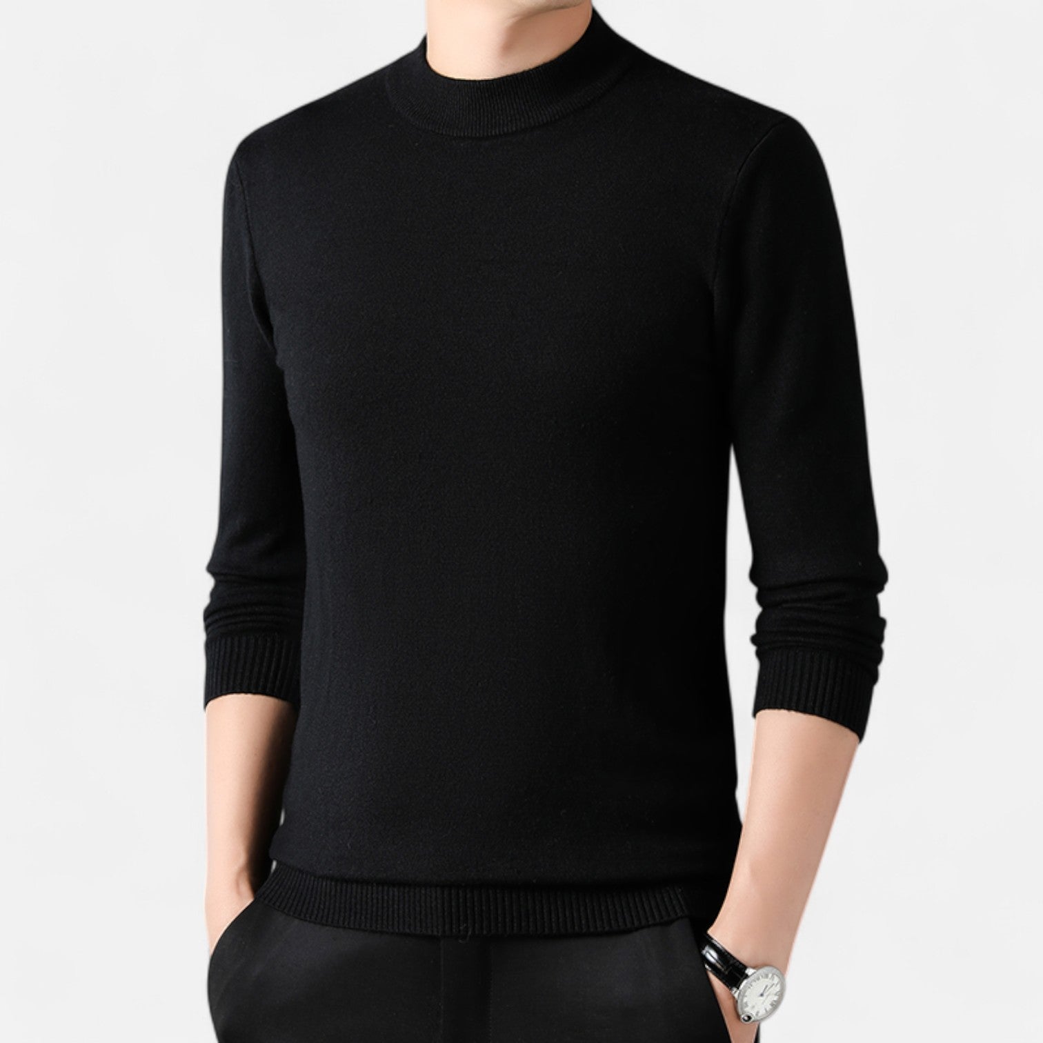 Sauvoire | Pull Homme en Maille Unie Col Héritage