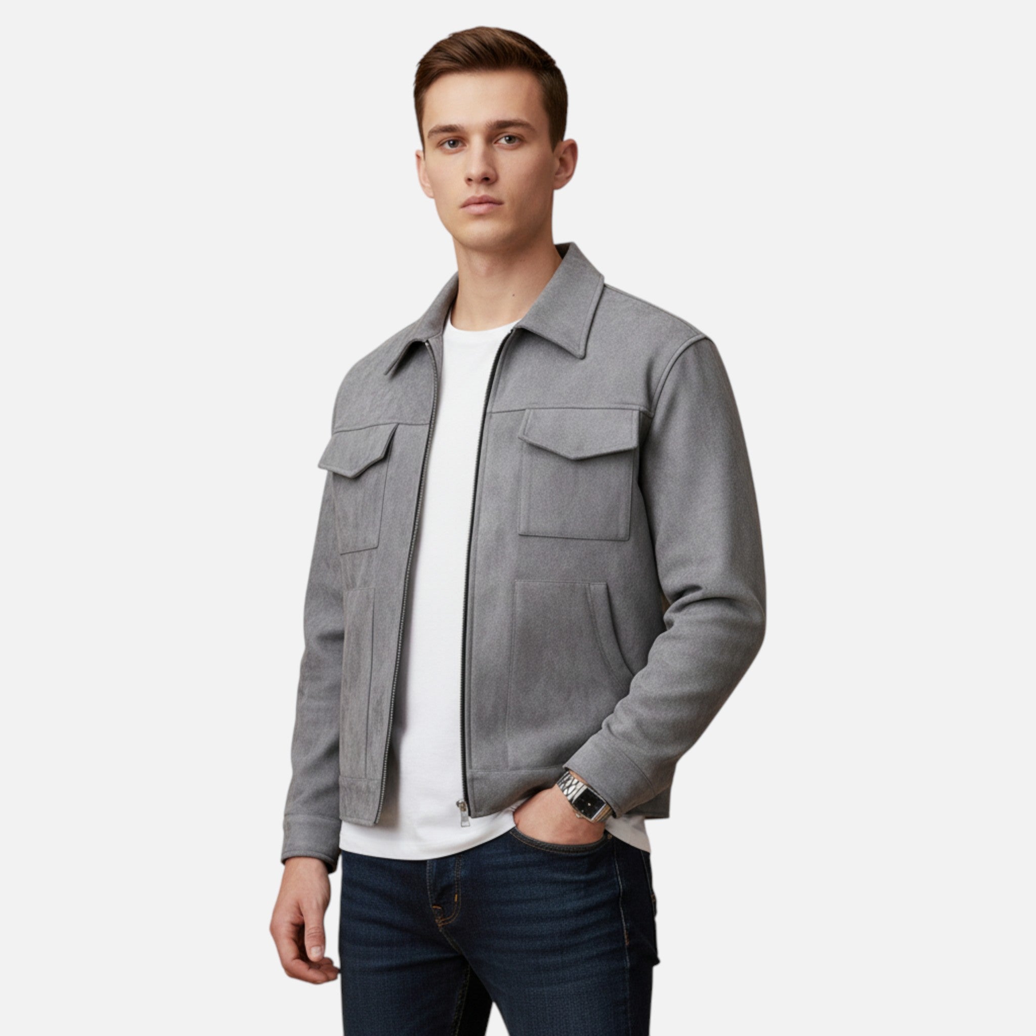 Sauvoire | Heren casual streetwear jack – jas met hoge kraag
