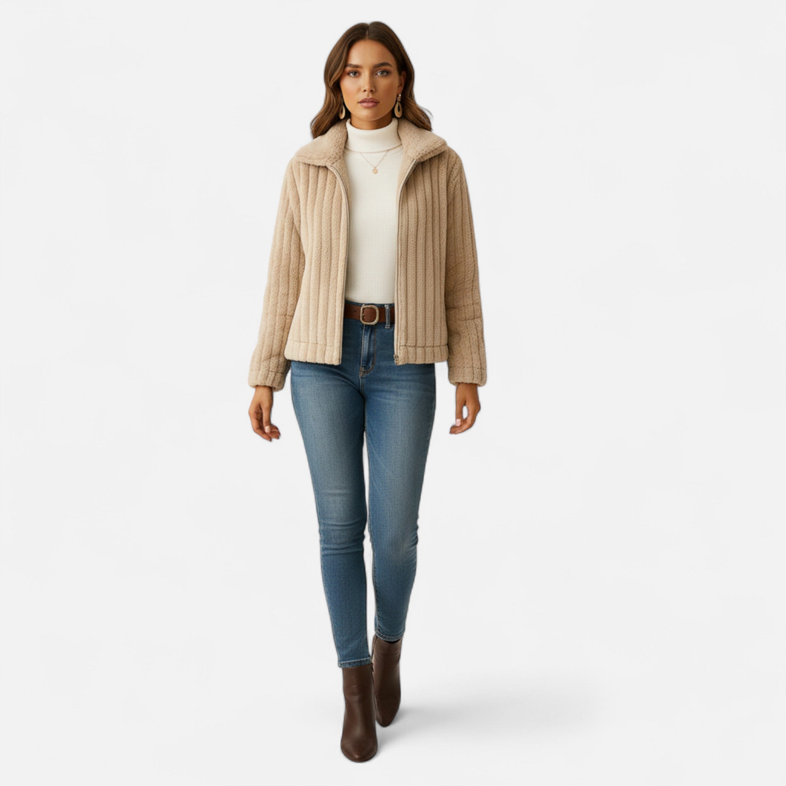 Sauvoire | Gilet long en polaire avec col montant