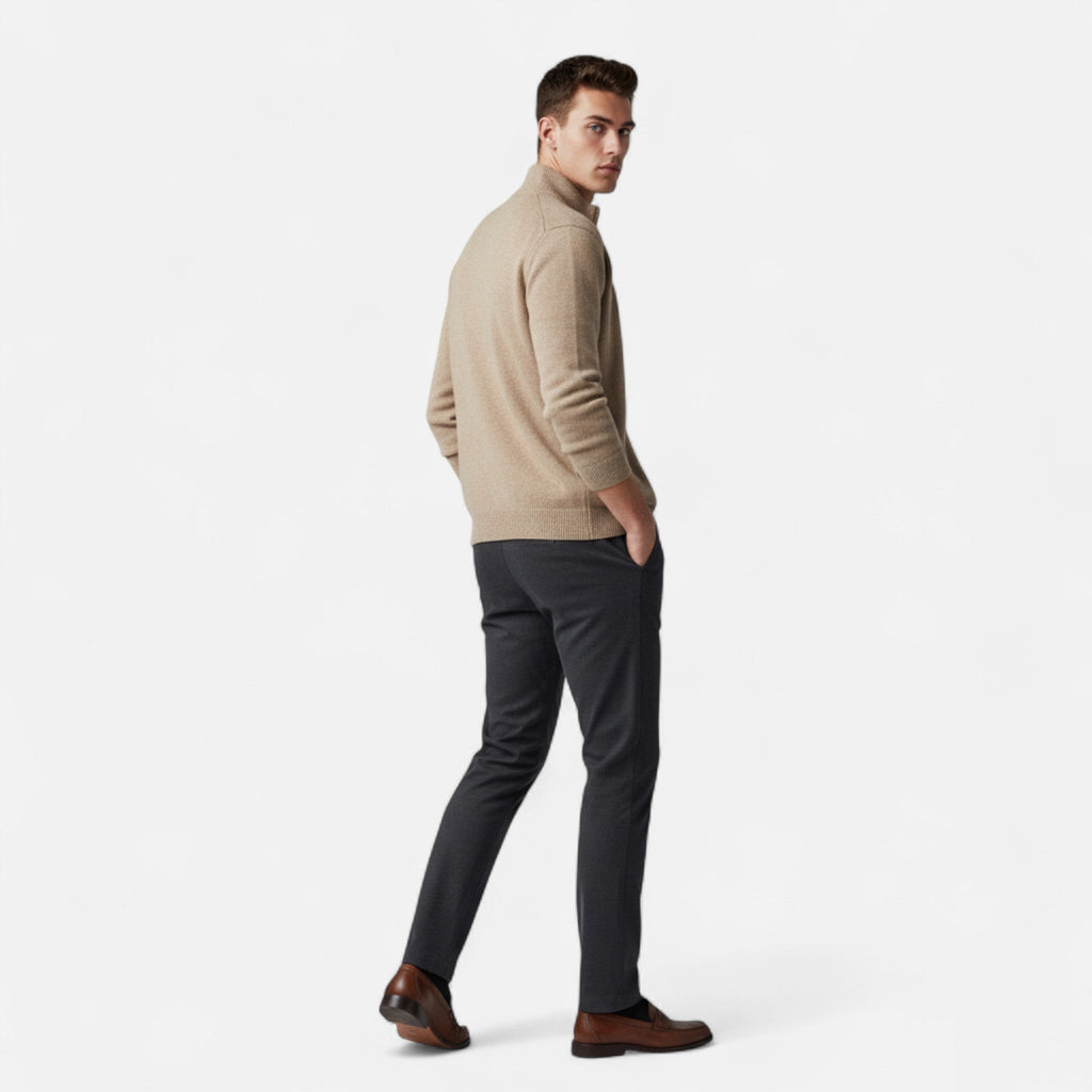 Sauvoire | Gilet Zippé Homme en Laine Mérinos – Col Montant