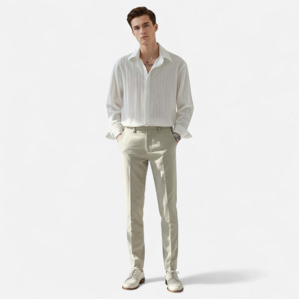 Sauvoire | Chemise Homme Ample – Manches Longues Élégance Décontractée