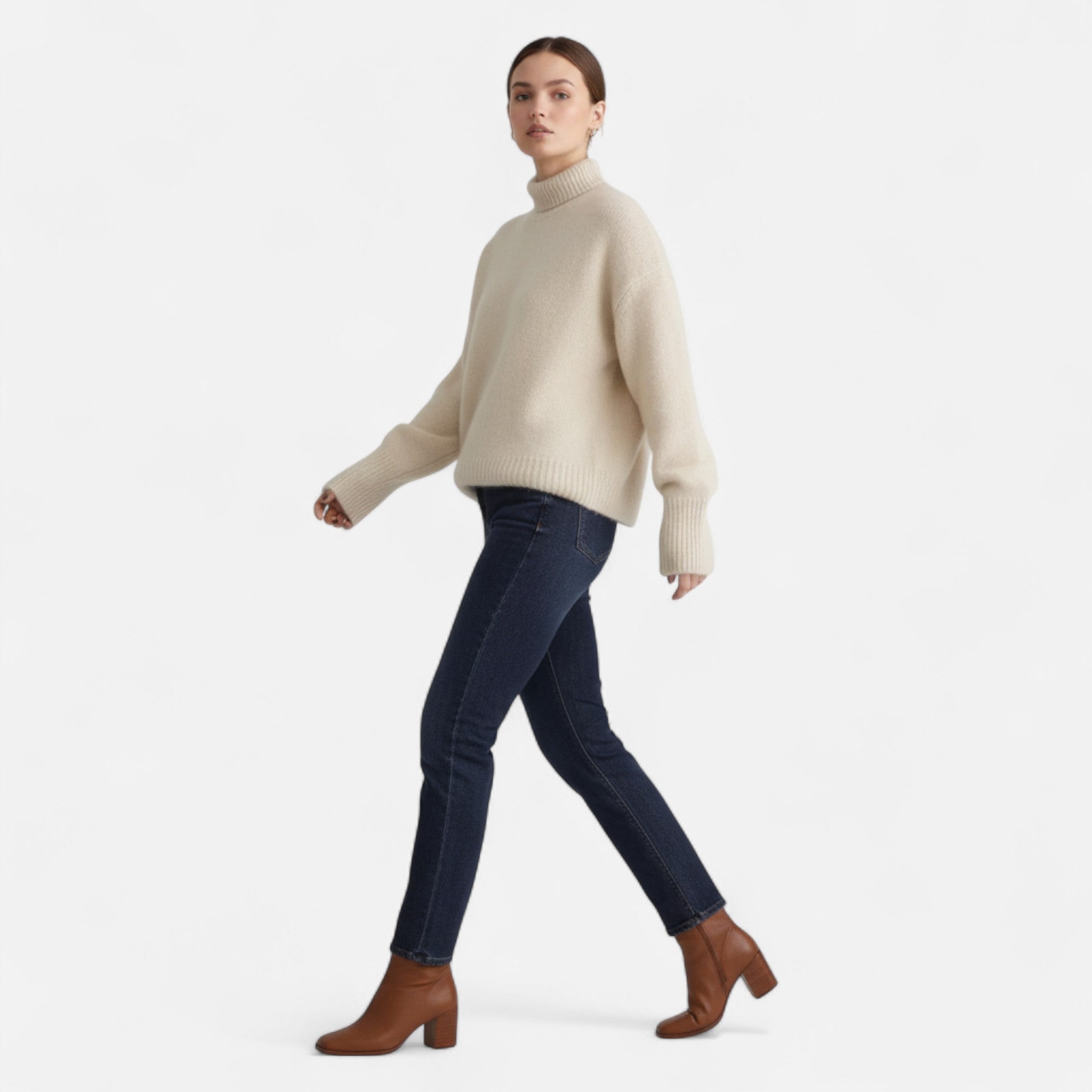 Sauvoire | Pull Col Roulé Femme en Maille Douce