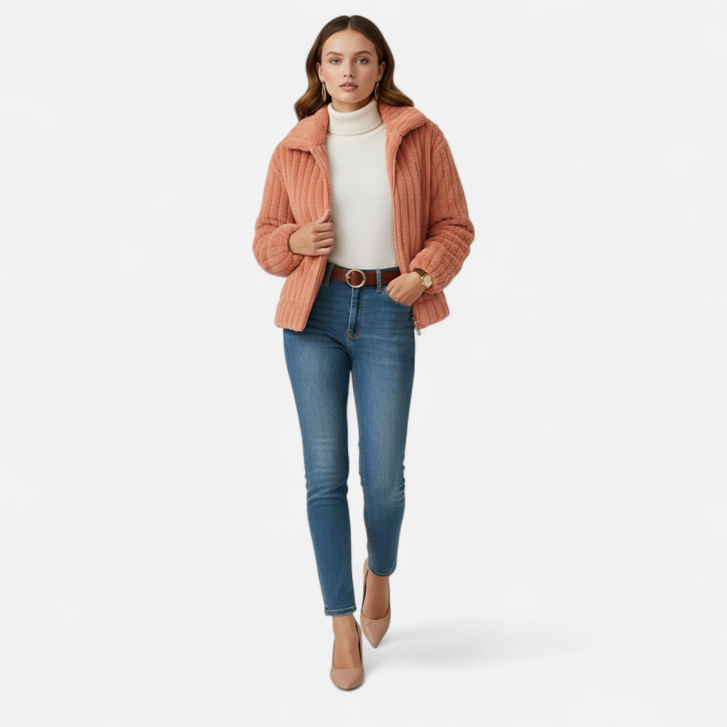 Sauvoire | Gilet Long Femme en Polaire – Col Montant Élégant