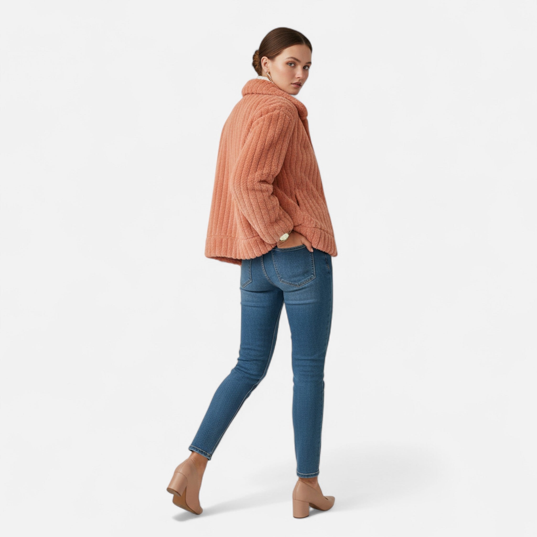 Sauvoire | Gilet Long Femme en Polaire – Col Montant Élégant