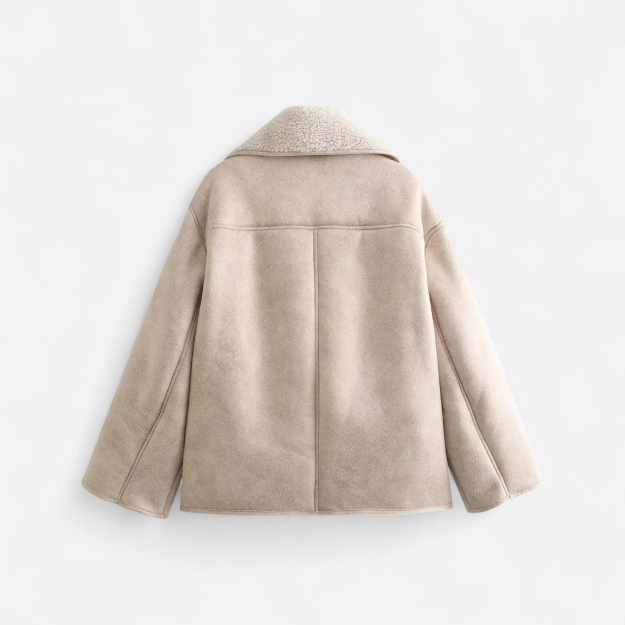 Sauvoire | Manteau en Daim de Luxe à Col en Fausse Fourrure