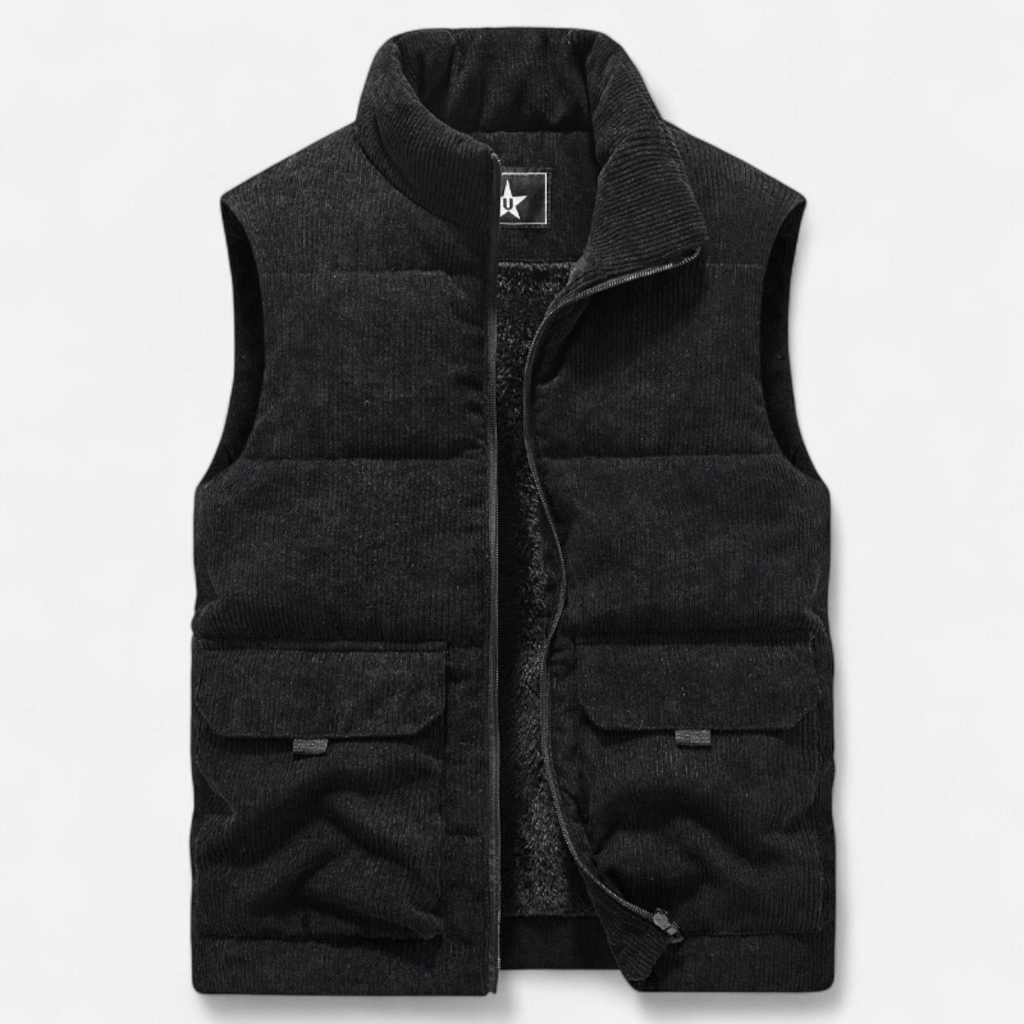 Sauvoire | Heren winter bodywarmer – gevoerd fleece vest met opstaande kraag