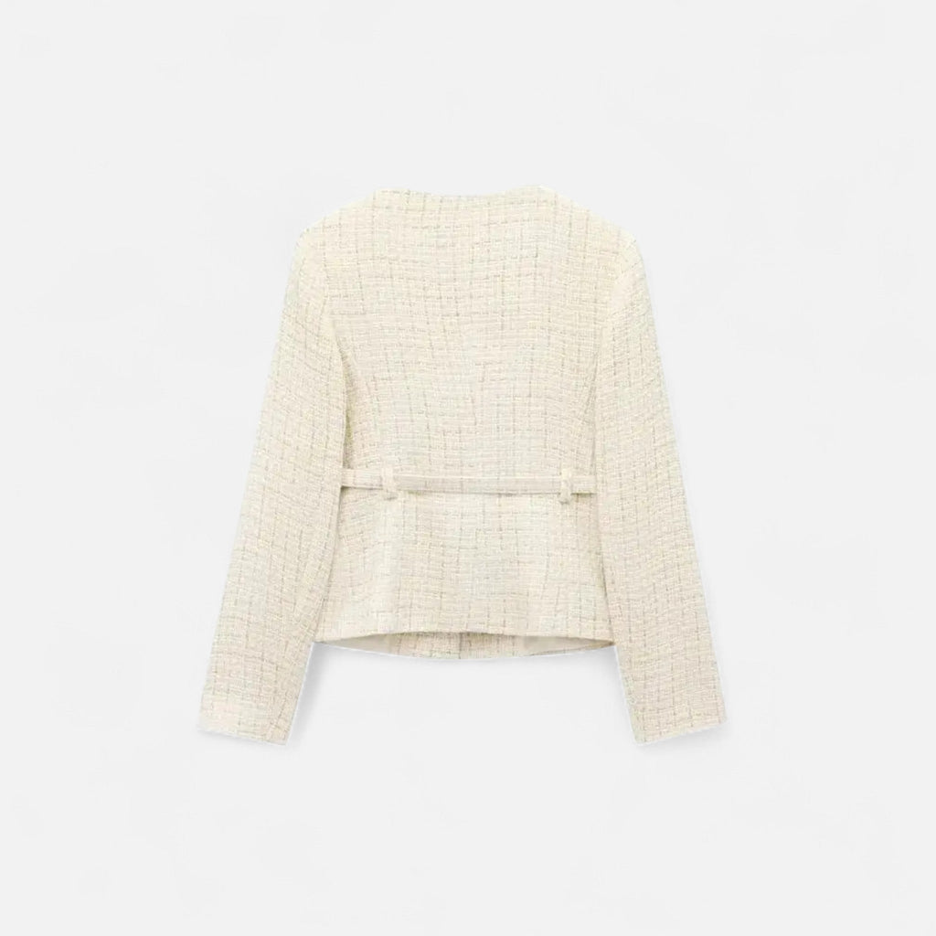 Sauvoire | Blazer Femme en Tweed Ceinturé – Élégance Intemporelle