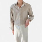 SauvoireParis | Chemise Décontractée pour Homme - Coupe Ample à Manches Longues