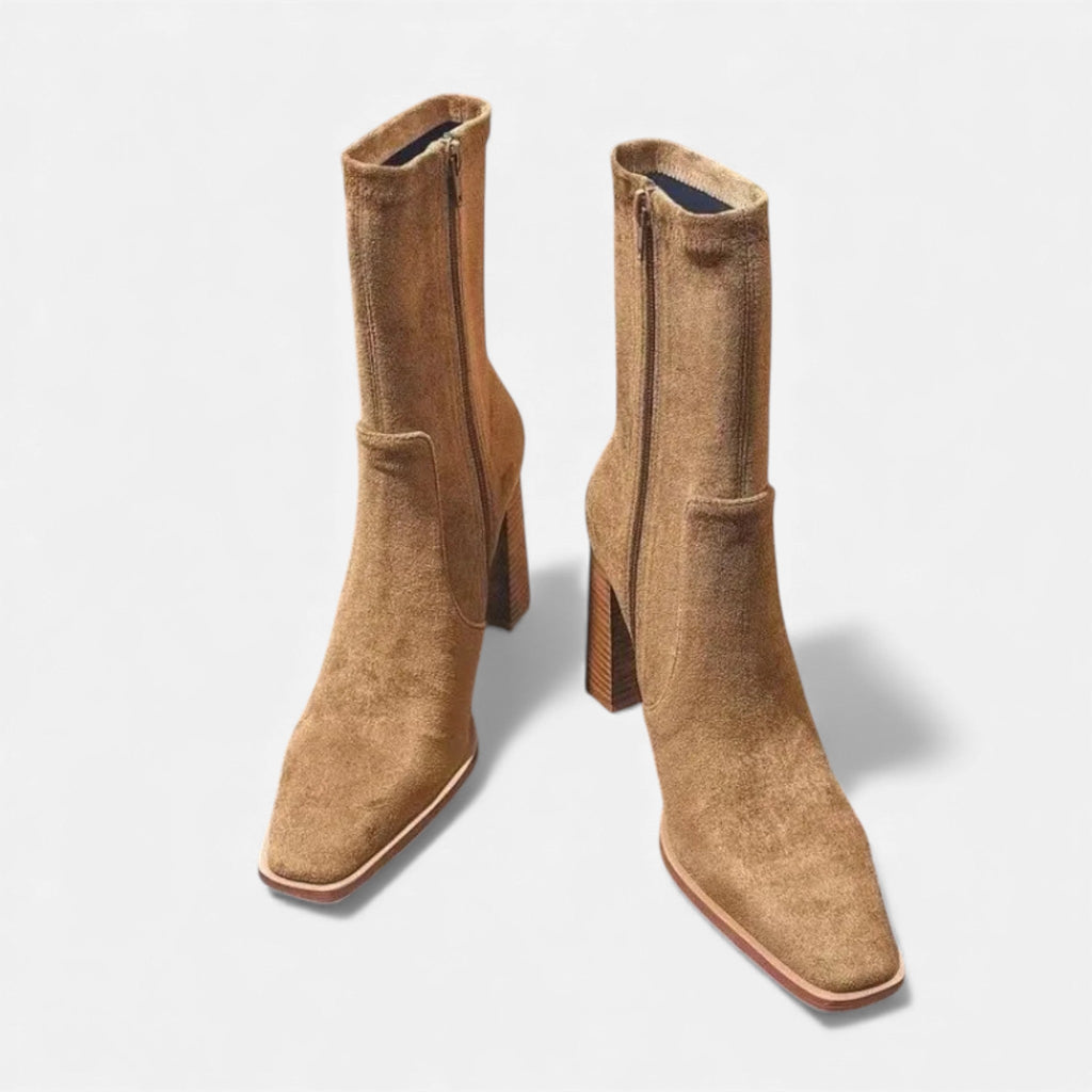 SauvoireParis | Bottines Femme Tendance – Talons Hauts Effet Suède