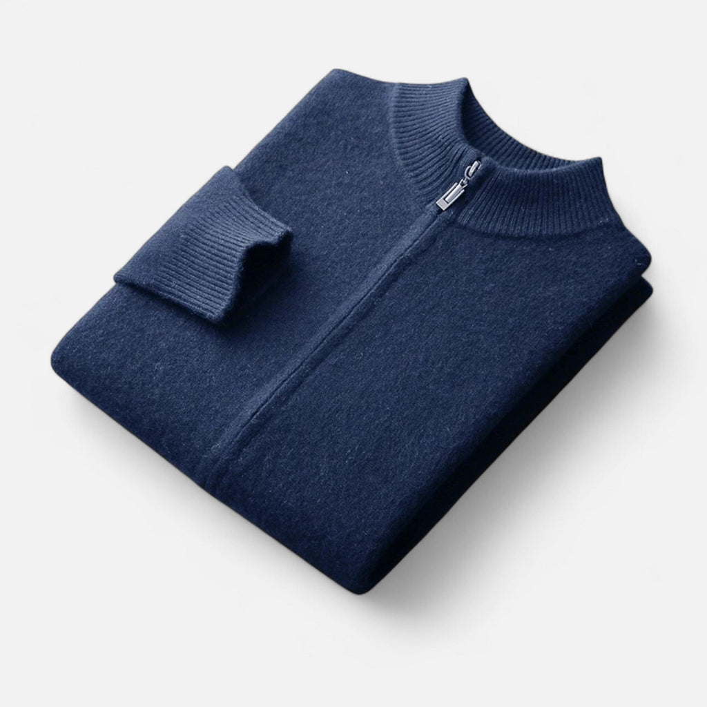 Sauvoire | Gilet Zippé Homme en Laine Mérinos – Col Montant