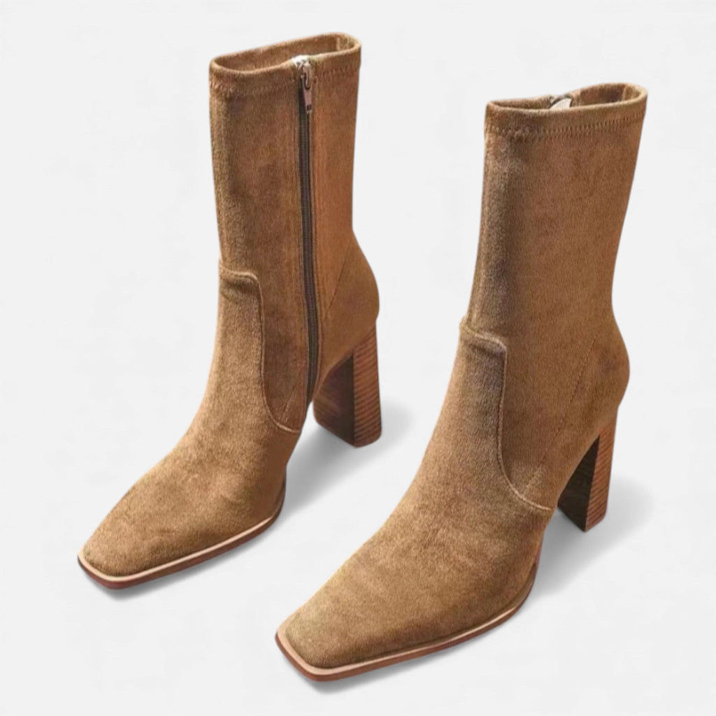SauvoireParis | Bottines Femme Tendance – Talons Hauts Effet Suède