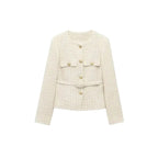 SauvoireParis | Blazer Femme en Tweed Ceinturé – Élégance Intemporelle