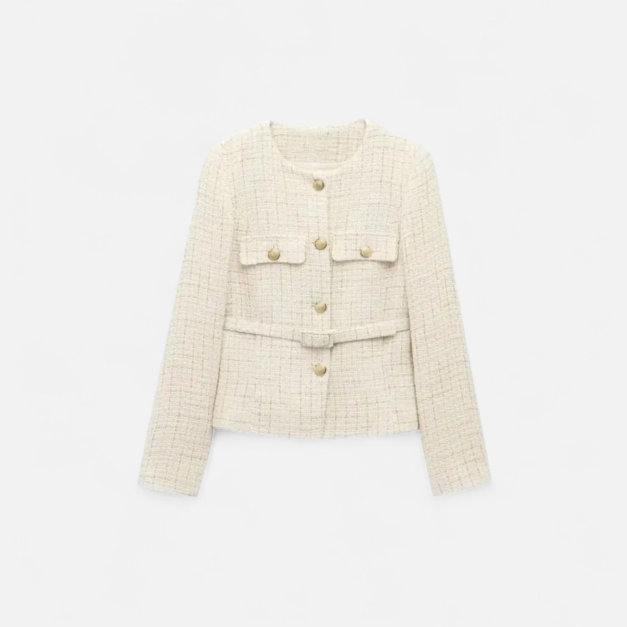 Sauvoire | Blazer Femme en Tweed Ceinturé – Élégance Intemporelle
