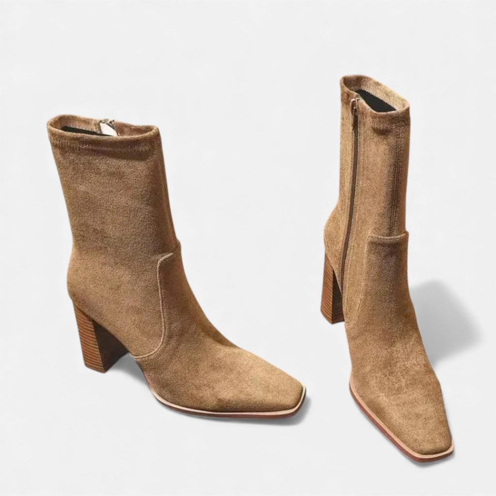 SauvoireParis | Bottines Femme Tendance – Talons Hauts Effet Suède