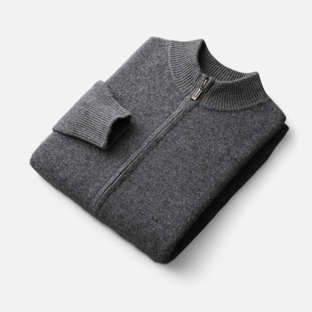 Sauvoire | Gilet Zippé Homme en Laine Mérinos – Col Montant