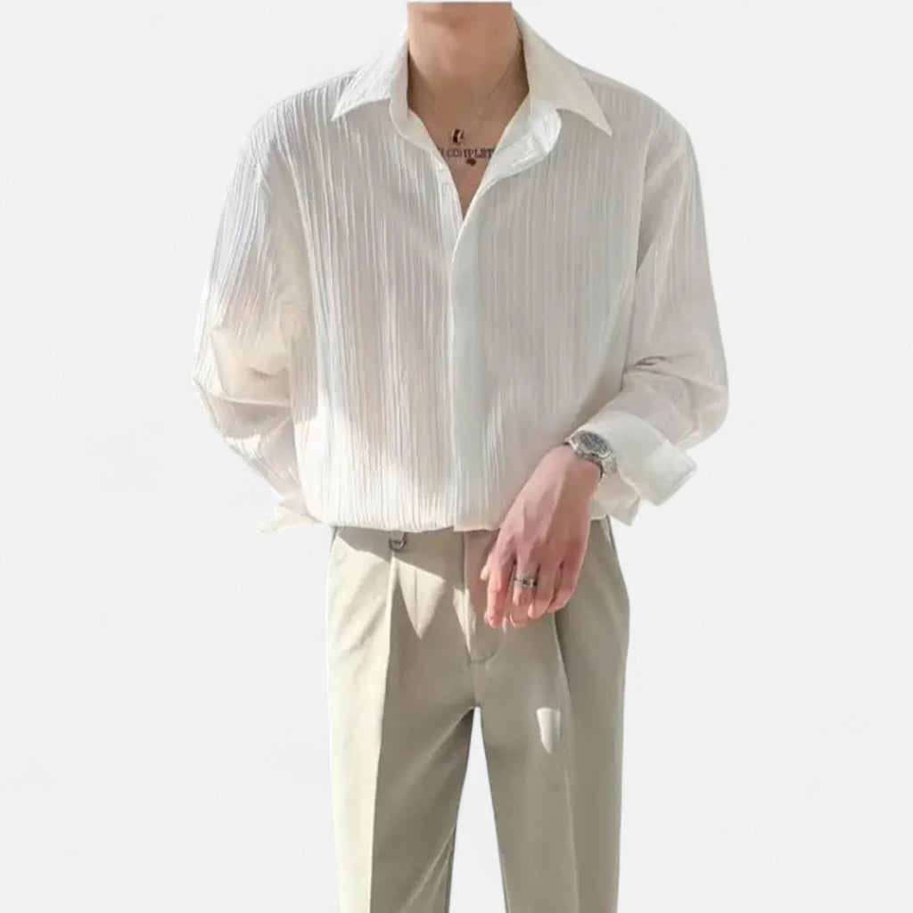 Sauvoire | Chemise Décontractée pour Homme | Coupe Ample à Manches Longues