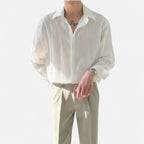 SauvoireParis | Chemise Décontractée pour Homme - Coupe Ample à Manches Longues