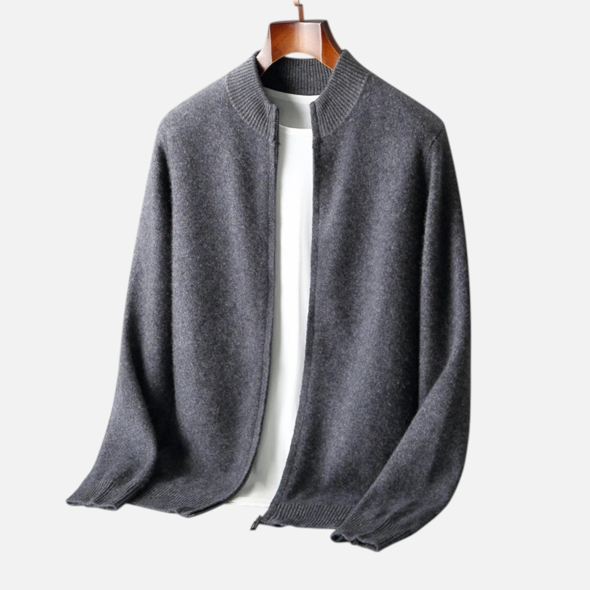 Sauvoire | Gilet Zippé Homme en Laine Mérinos – Col Montant