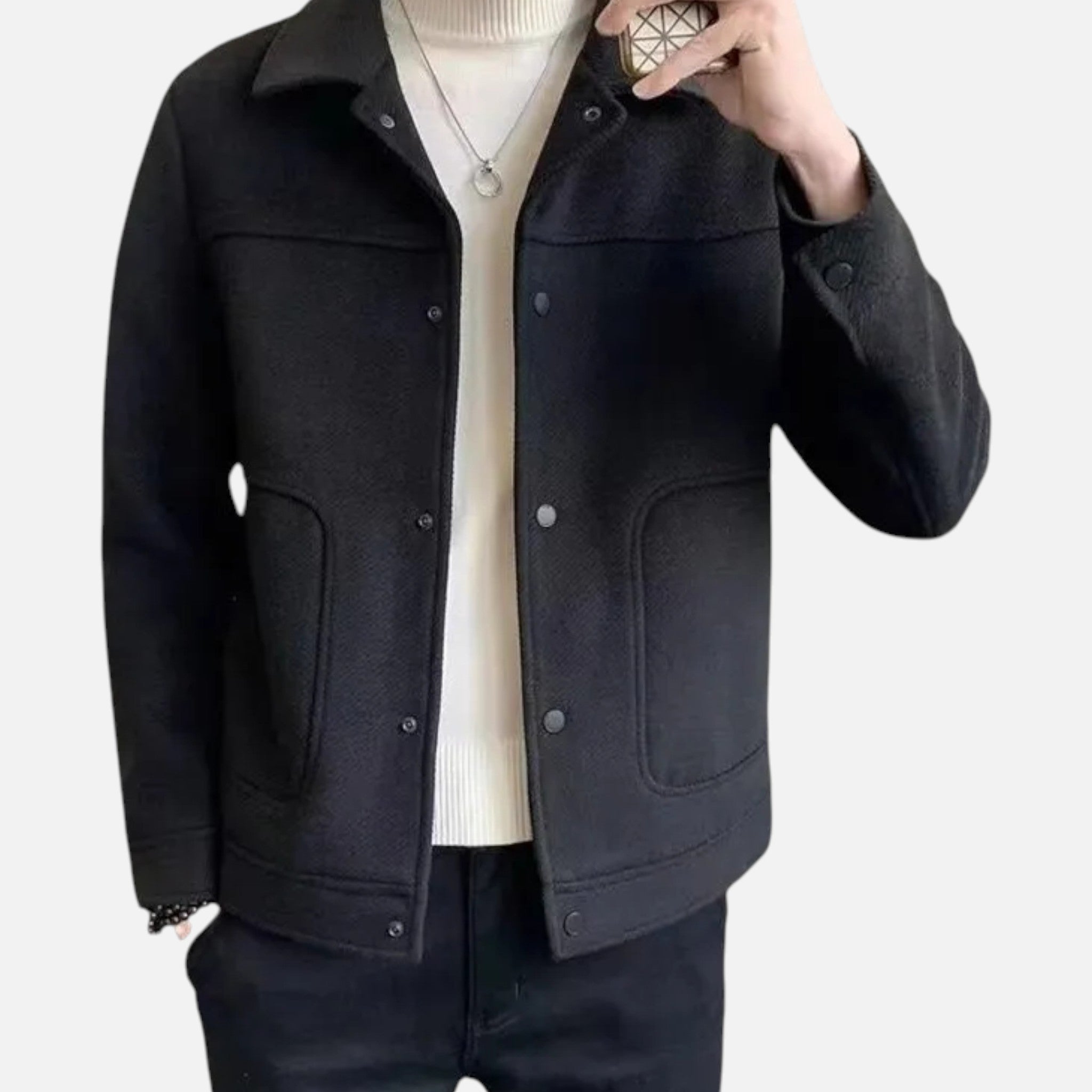 SauvoireParis | Veste Homme Casual – Manteau d’Automne Élégant en Laine
