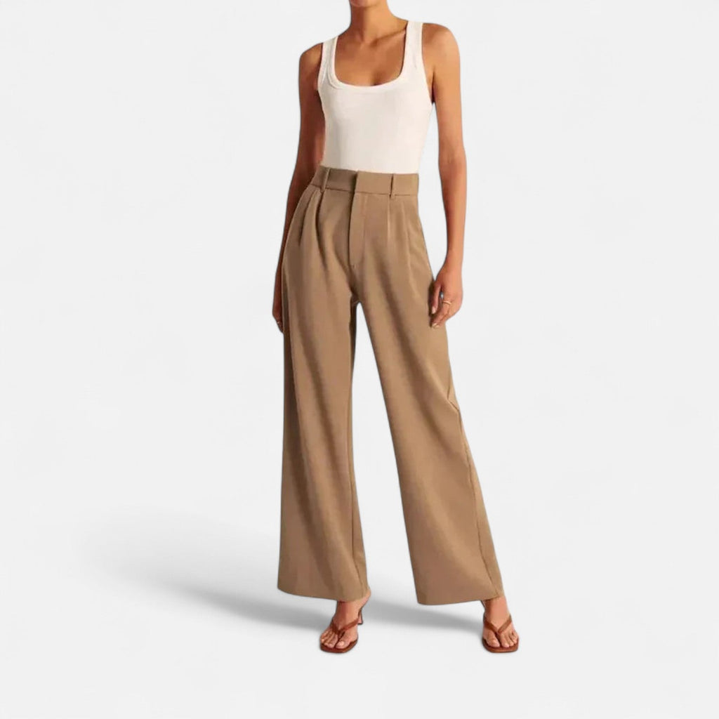 Sauvoire | Pantalon Femme Taille Haute Coupe Palazzo
