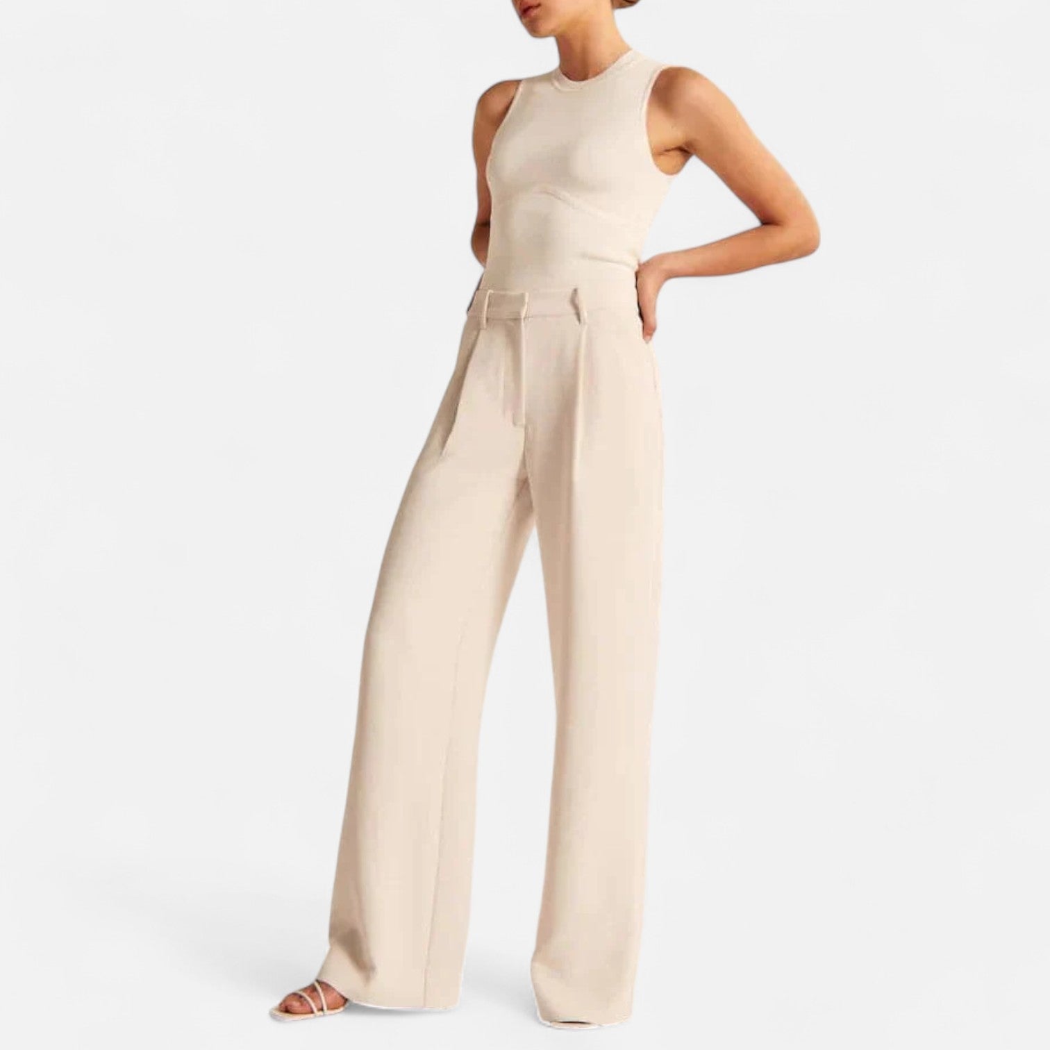 Sauvoire | Pantalon Femme Taille Haute Coupe Palazzo