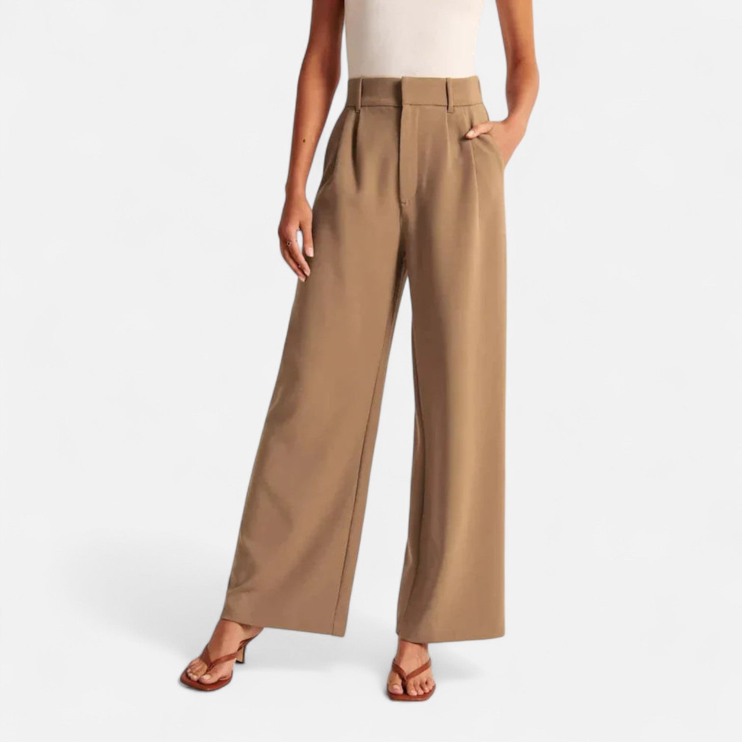 Sauvoire | Pantalon Femme Taille Haute Coupe Palazzo
