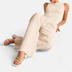 SauvoireParis | Pantalon Femme Taille Haute Coupe Palazzo