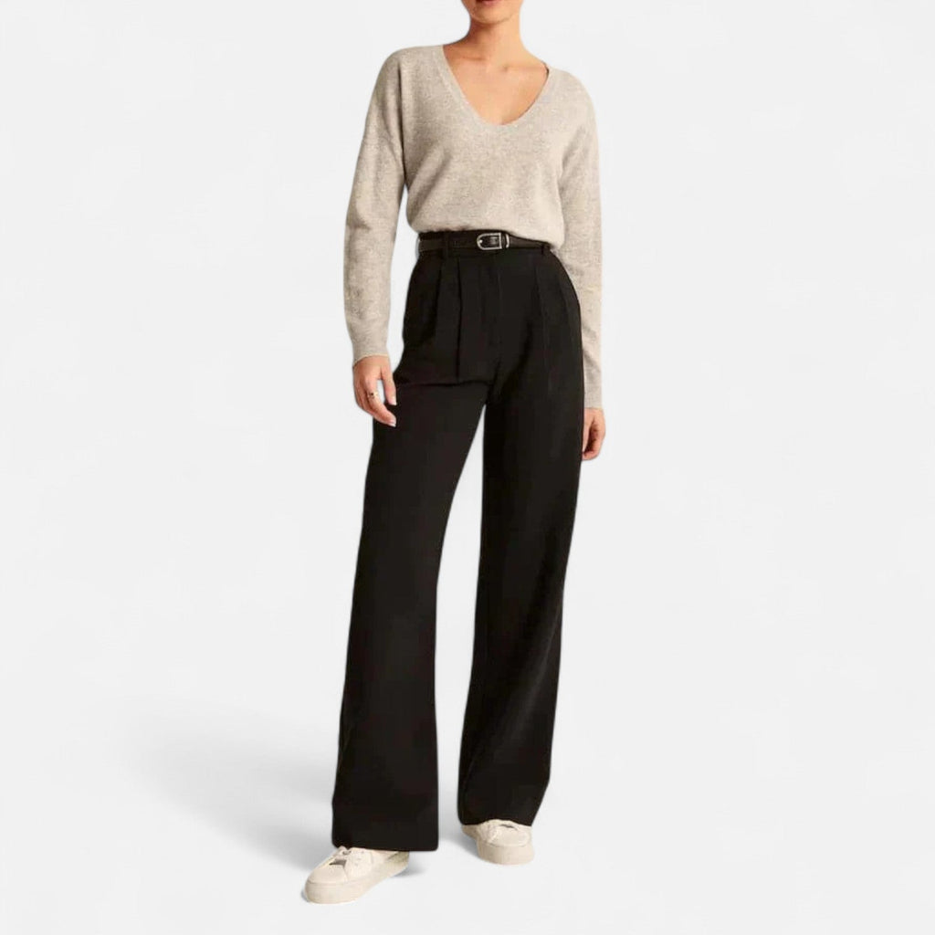Sauvoire | Pantalon Femme Taille Haute Coupe Palazzo