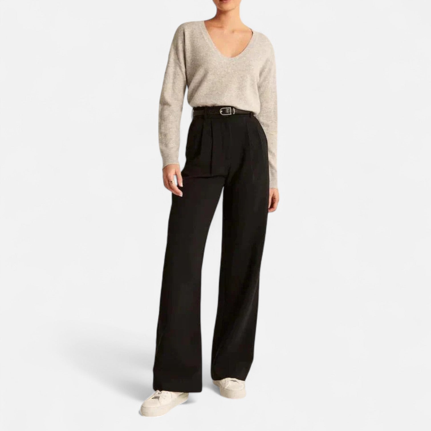 Sauvoire | Pantalon Femme Taille Haute Coupe Palazzo