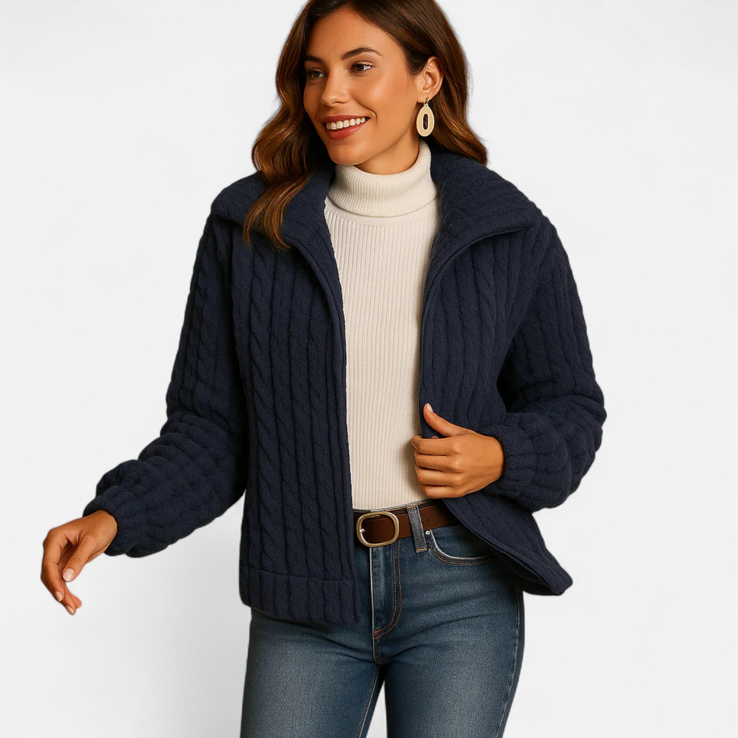 Sauvoire | Gilet long en polaire avec col montant