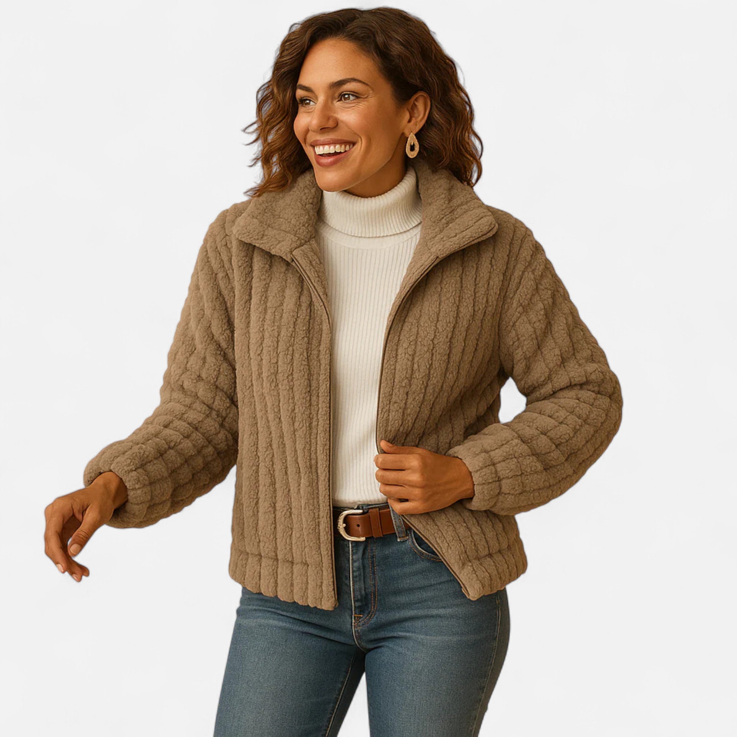 Sauvoire | Gilet long en polaire avec col montant