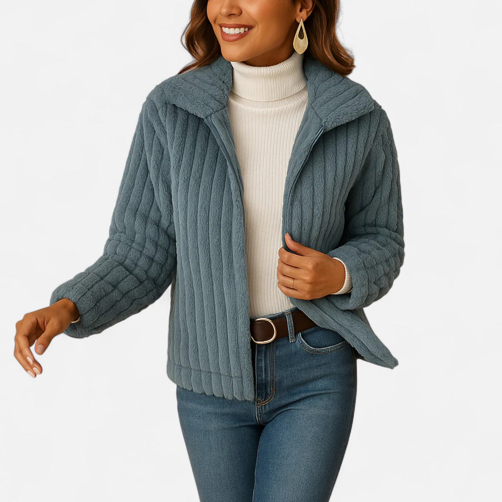 Sauvoire | Gilet long en polaire avec col montant