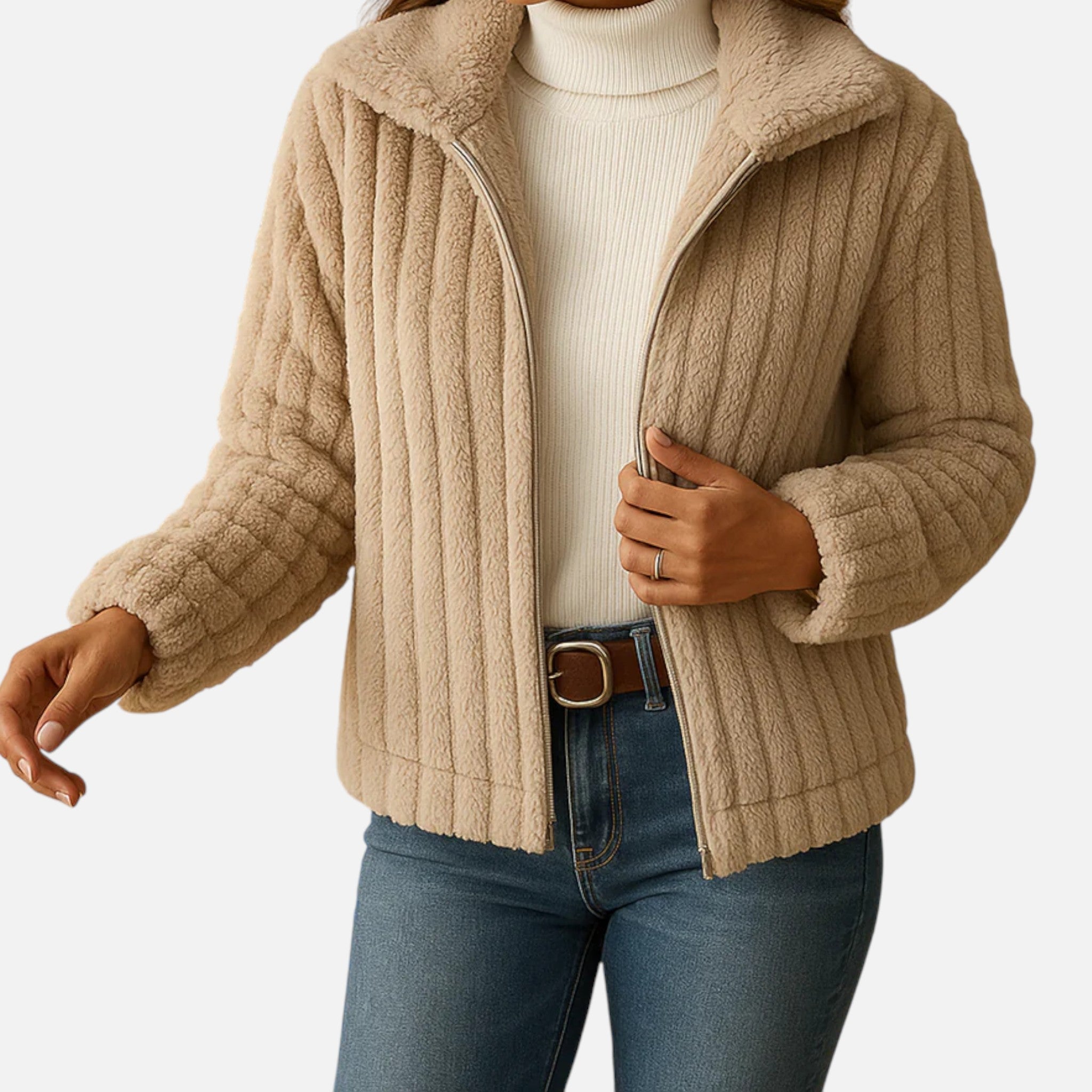 Sauvoire | Gilet Long Femme en Polaire – Col Montant Élégant