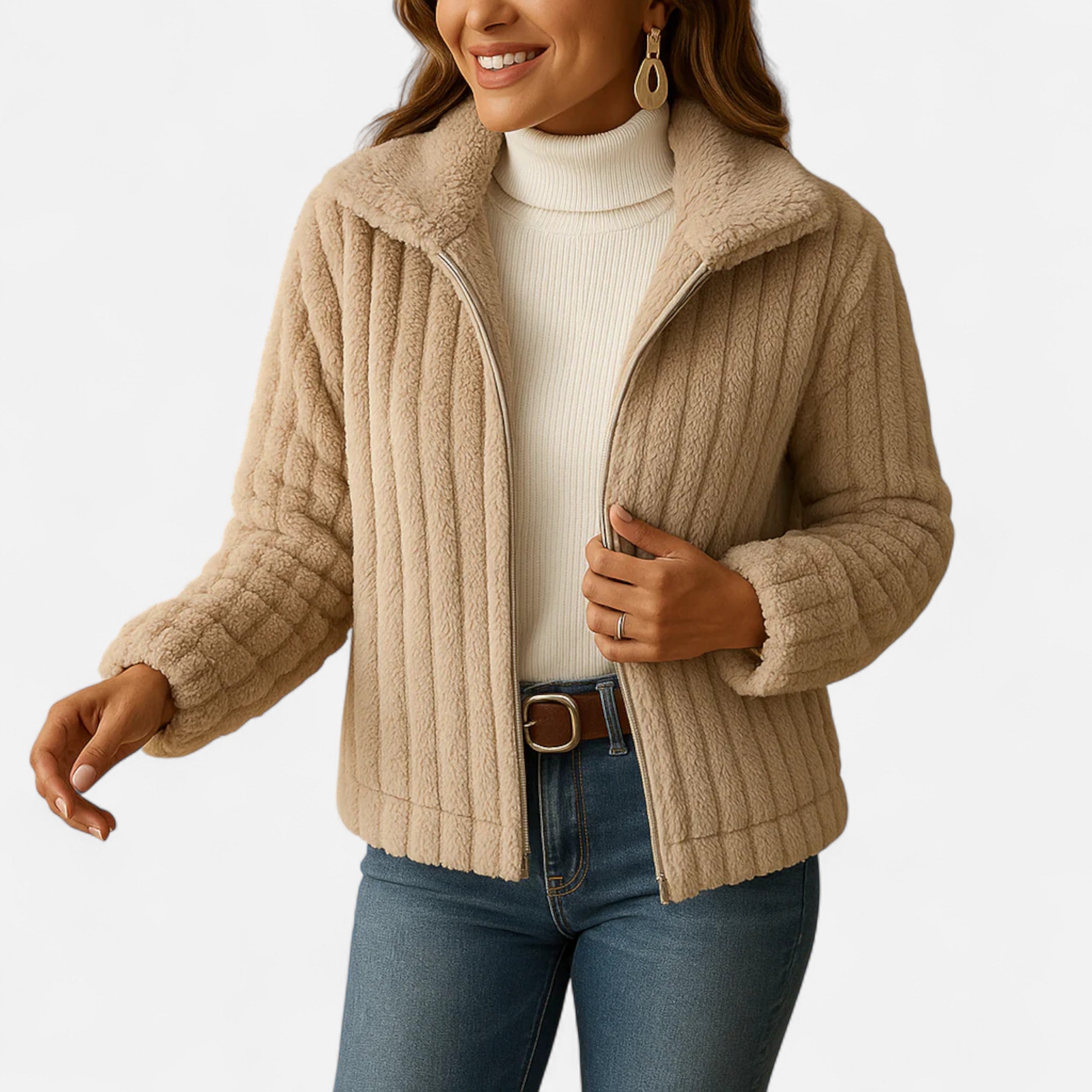 Sauvoire | Gilet long en polaire avec col montant