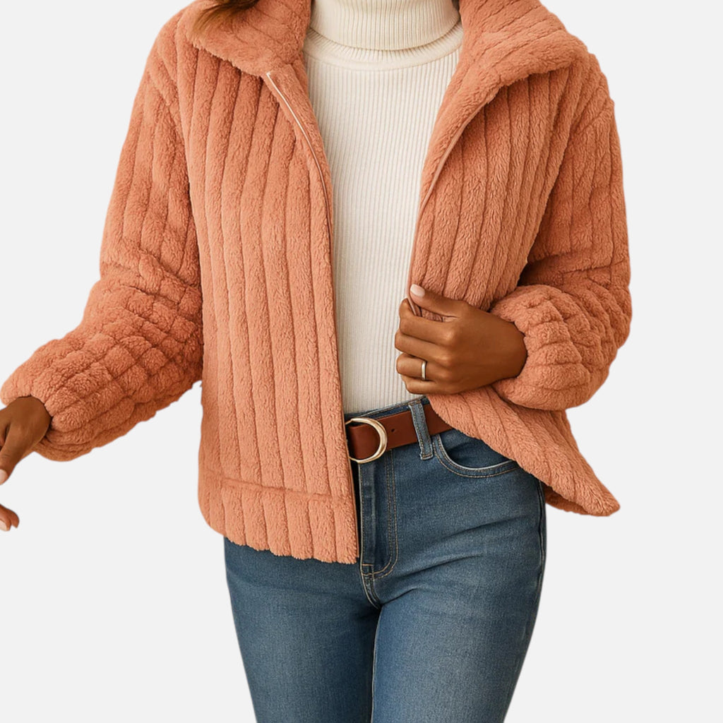 Sauvoire | Gilet Long Femme en Polaire – Col Montant Élégant