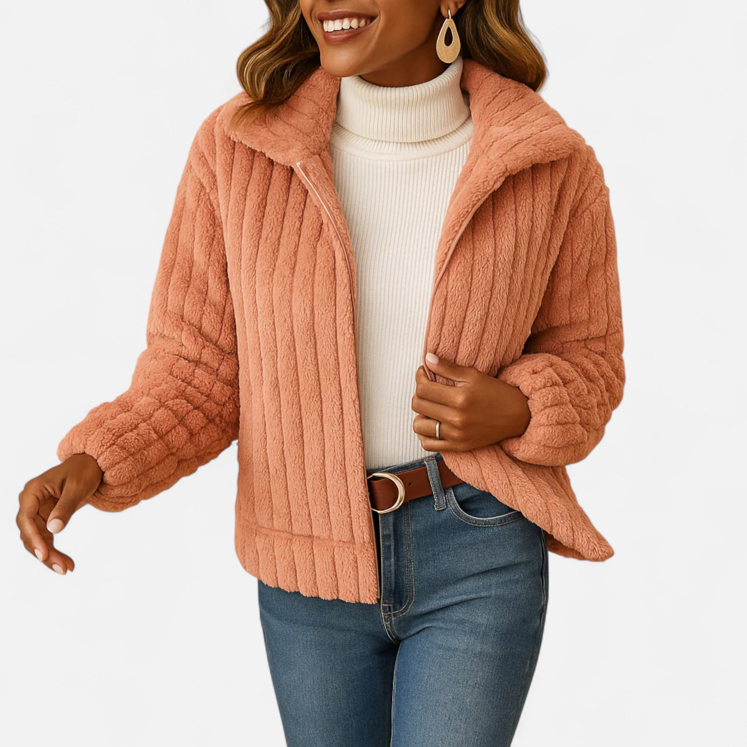 Sauvoire | Gilet long en polaire avec col montant