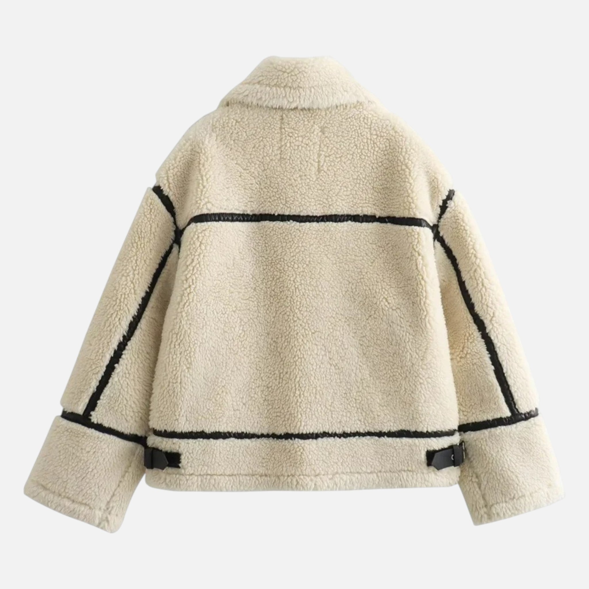 Sauvoire | Veste Femme en Similicuir avec Col en Fourrure Synthétique