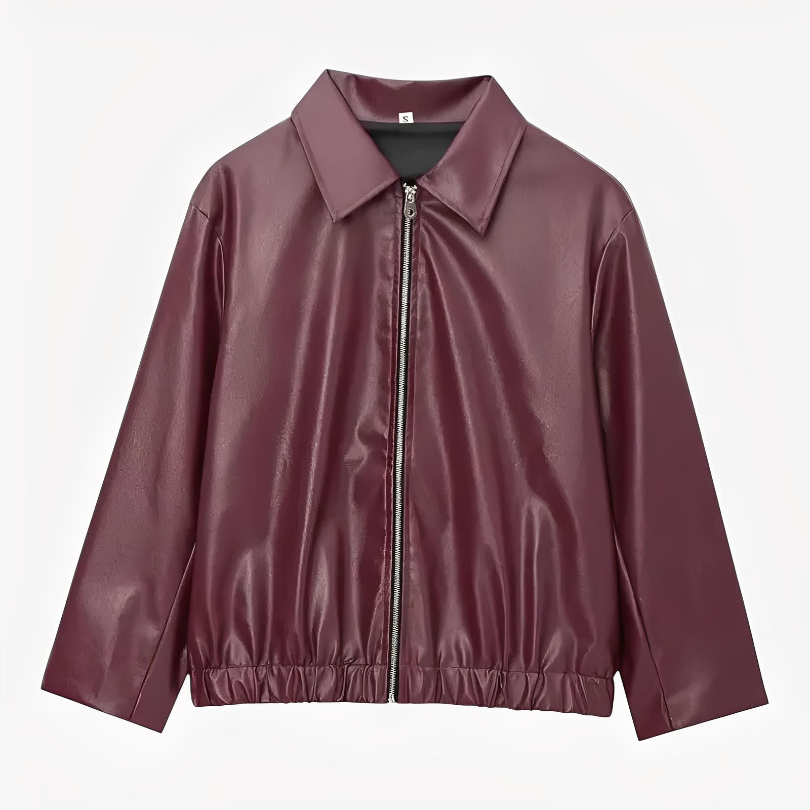 Sauvoire | Veste en similicuir bordeaux pour femme
