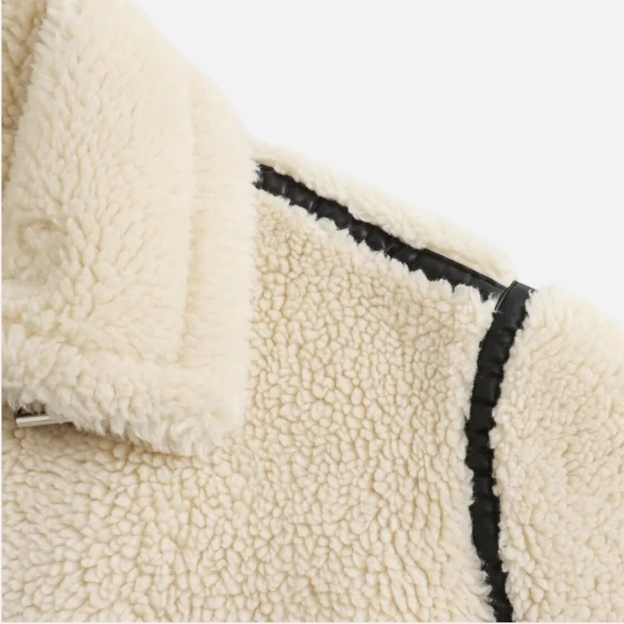 Sauvoire | Veste Femme en Similicuir avec Col en Fourrure Synthétique