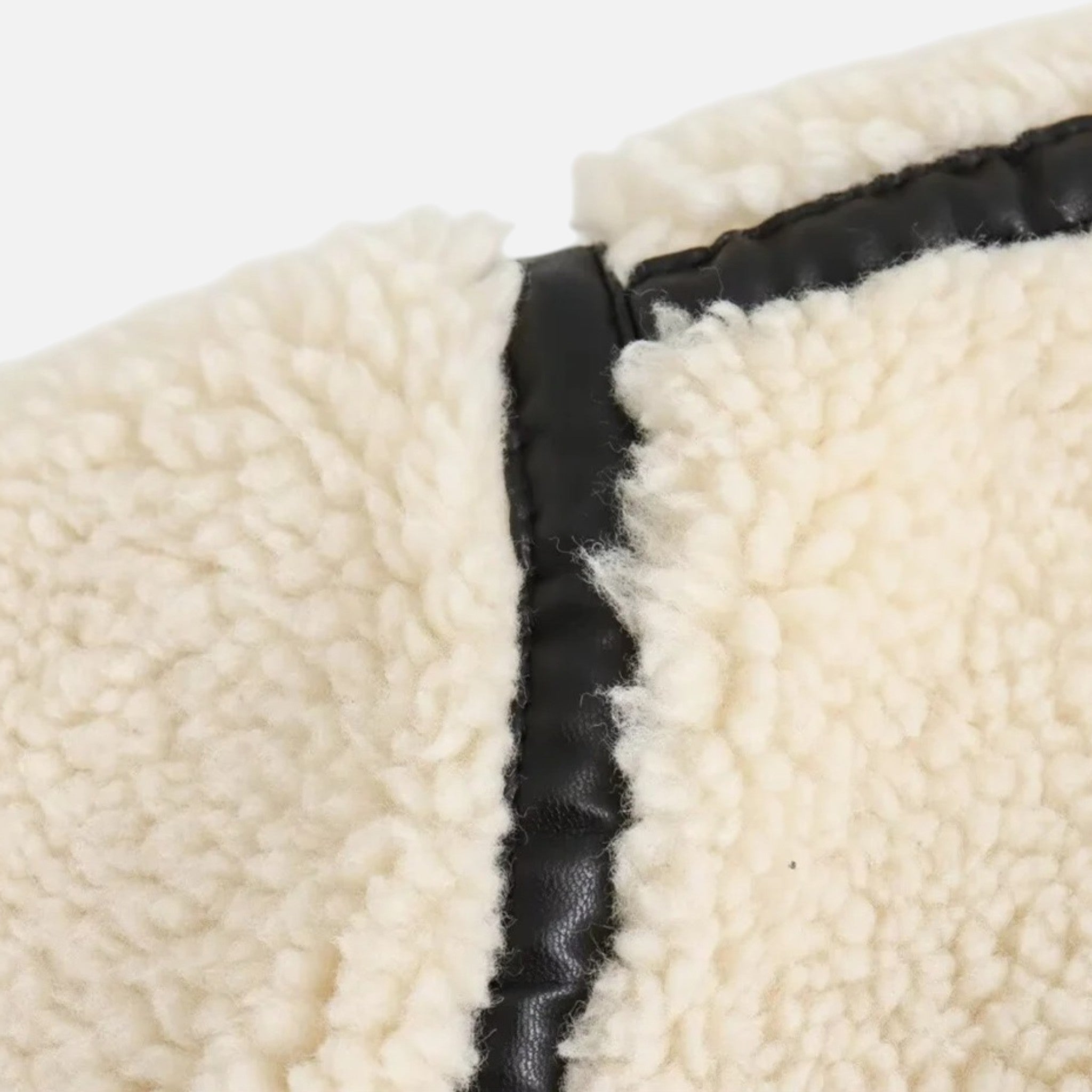 Sauvoire | Veste Femme en Similicuir avec Col en Fourrure Synthétique